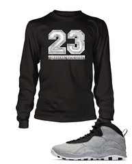 Mens 23 Street Graphic Sneaker Tee Shirt to Complement J10 Light Smoke Shoe