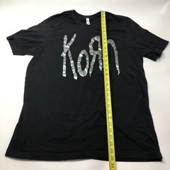 Korn Shiny Oil Slick Band Logo size 2XL XXL Black T Shirt