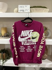 Nike Men’s World Tour Glow-In-The-Dark Long Sleeve Shirt Pink Size Large