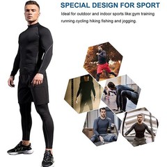 Men Compression Sport T-Shirt Quick Dry Fitness Running Gym Tight Long Sleeve