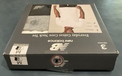 New Balance Men’s M 3-Pack White Gray Black Tag Free Cotton Crew Neck Tee NIB