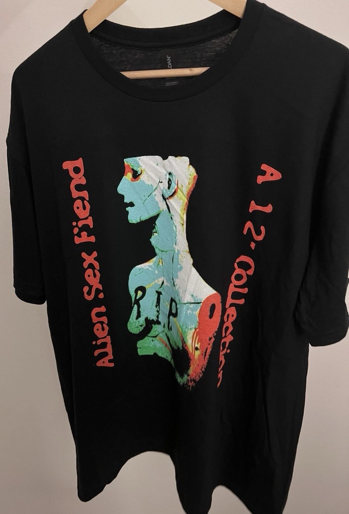 Men’s Black XL Alien Sex Fiend Gothic Death Rock Band T-shirt