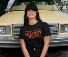 Based On A Novel By Stephen King It T-SHIRT Horror Movie Books Monster Squad TEE