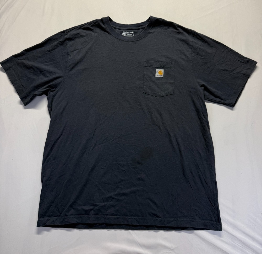 Carhartt Iconic K87 Work T Shirt Mens XL Blue Cotton Jersey Loose Fit Rugged