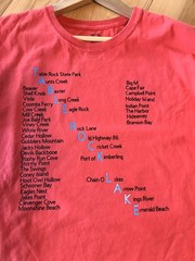 Table Rock Lake Upcycled Graphic Tee, Landmarks Marinas Red Men’s Size Large