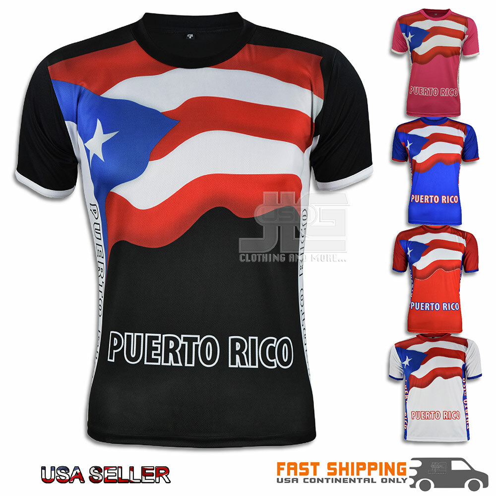 Puerto Rico Tee Jersey Cool Max Polyester PR T-Shirts NEW