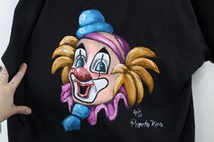 Vintage 90s Streetwear Mens XL Hand Painted Clown Short Sleeve T-Shirt USA