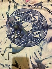 LAT Tie Dye T Shirt Unisex XL Tie Dye Tribal Art Kokopelli Unique Tee Distressed