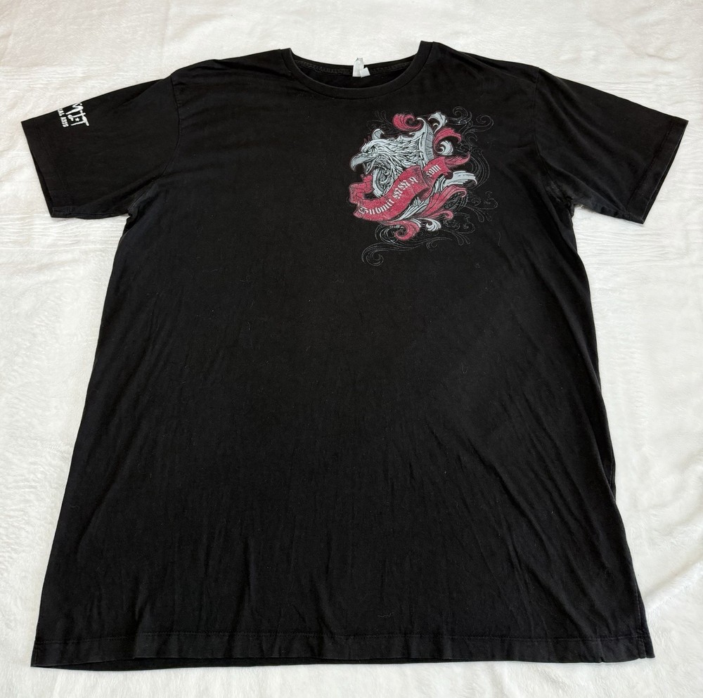District Threads Men’s Black Submit MMA Graphic Short Sleeve T Shirt, 2XL