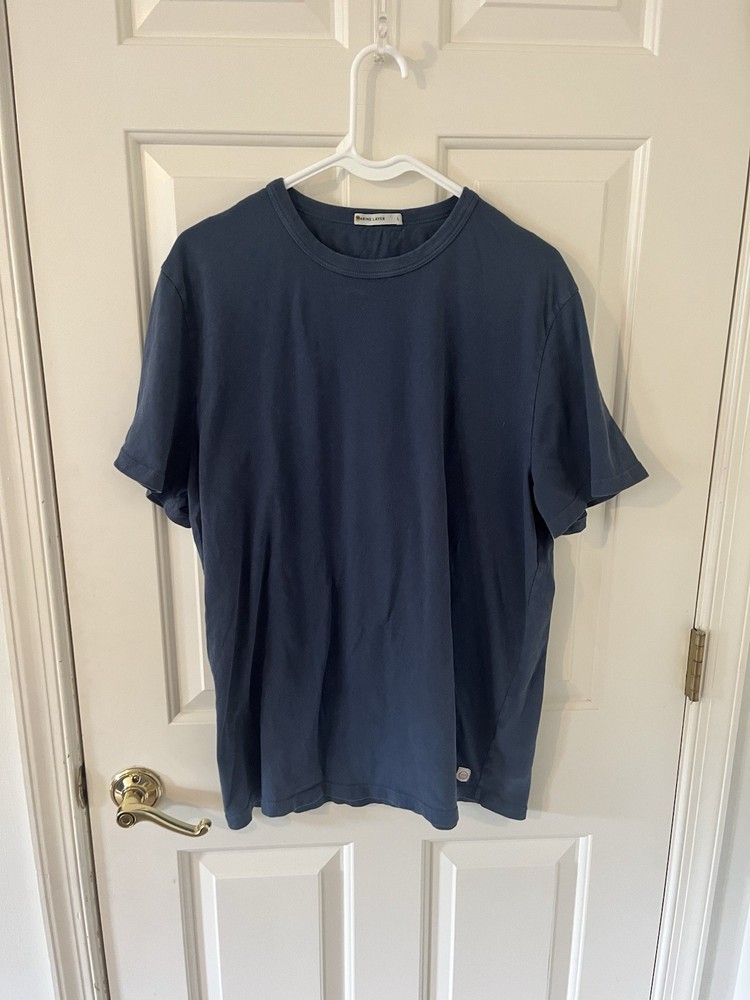 Marine Layer Men’s Short Sleeve Blue T Shirt Large Cotton And Recycled Cotton