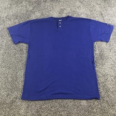 Vintage Russell Athletic Shirt Mens XL Royal Blue Mesh Henley Jersey Athletic