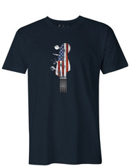 US Flag Bass Clef Patriotic Guitar Tee – Choose Your Size & Color!