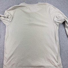 American Giant Henley Shirt Mens 2XL Beige Long Sleeve Cotton Made USA Jersey