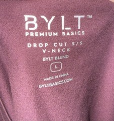 BYLT Drop Cut Lux Shirt Short Sleeve Tee Men’s Large Curved Hem