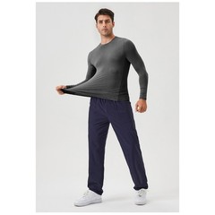 Men’s Autumn Fitness Long Sleeve Clothes Outdoor High Stretch Form Fitting Top