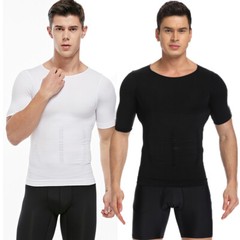 Men Slimming Body Shaper Gynecomastia T-shirt Posture Corrector Vest Compression