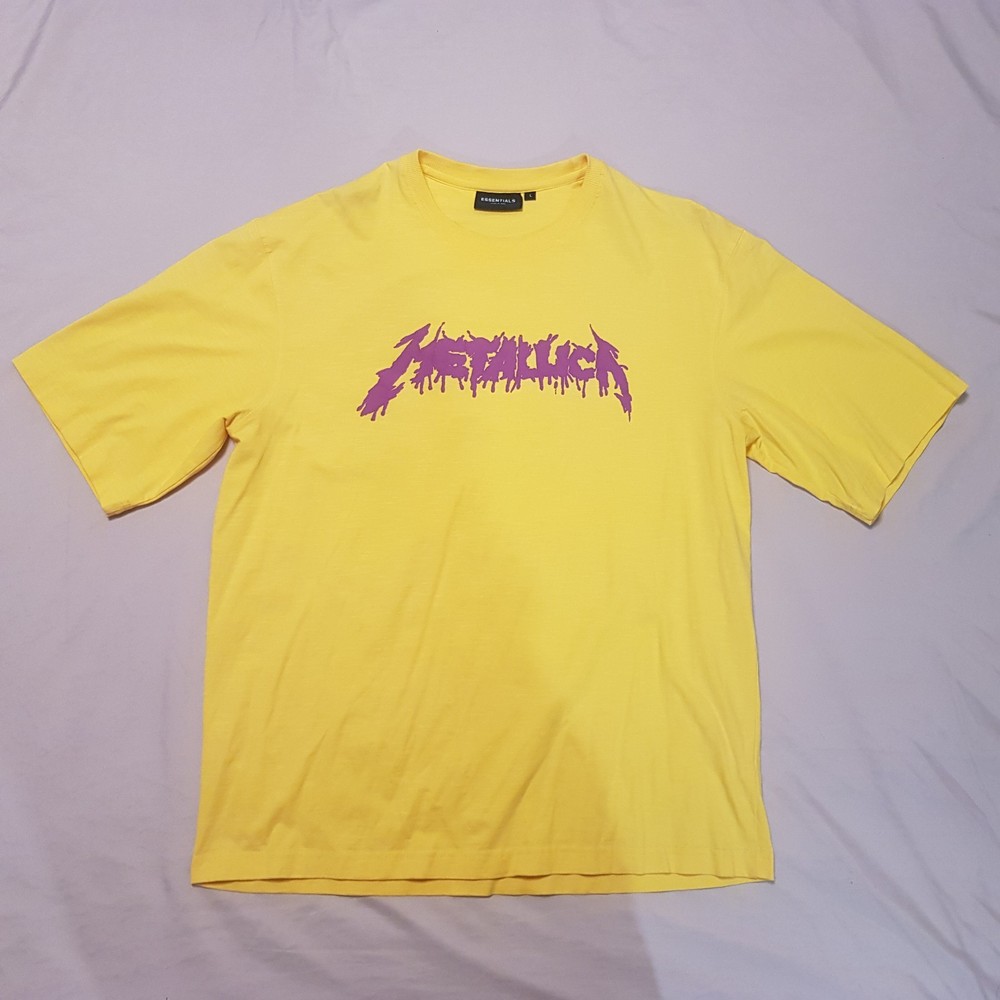 Fear of God ESSENTIALS Metallica Yellow T shirt RARE