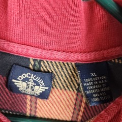 Vintage Dockers Flannel Henley Shirt Men’s XL Red/Yellow Plaid USA Made Grunge