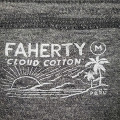 Faherty Cloud Cotton Henley Shirt Mens (M) Gray Long Sleeve Pima Modal