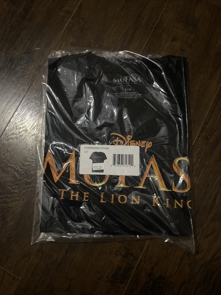 Disney Lion King Mufasa Black T-Shirt Cotton Mens Large New Sealed A1-055