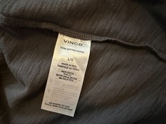 Vince sphere dark grey long sleeve henley shirt L mens NEW MS1309385