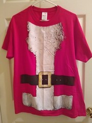 Christmas Santa Claus Beard December 25th Funny Holiday Ugly T-Shirt size L
