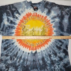 VTG Harley Davidson Tie Dye T-Shirt Men’s XL Single Stitch Distressed Biker USA