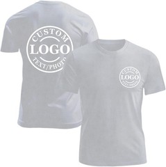 Custom Business Logo T-Shirt Front Back Upload Photo Text Logo 100% Cotton