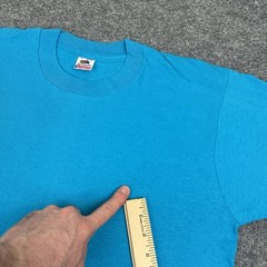 Vintage Fruit of the Loom Shirt Mens Large Teal Blue Single Stitch USA 1990s