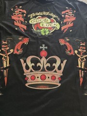 Christian Audigier size XL Embellished Graphic T-shirt Black.