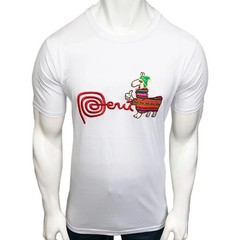 NEW PERU LLAMA ALPACA PERUVIAN PATRIOTIC EMBROIDERY MEN’S SHORT SLEEVE T-SHIRT M