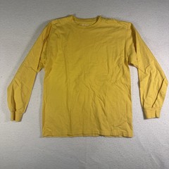 Vintage Pluma Shirt Size M Yellow Long Sleeve Crewneck Pullover Cotton