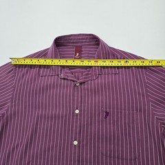 Polo Mens Purple Striped Button Up Chest Pocket Shirt XXL Regular