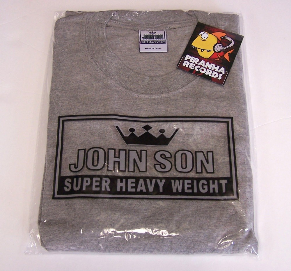 John Son Premium Quality Gray T-Shirt 2XL 100% Cotton Piranha Records