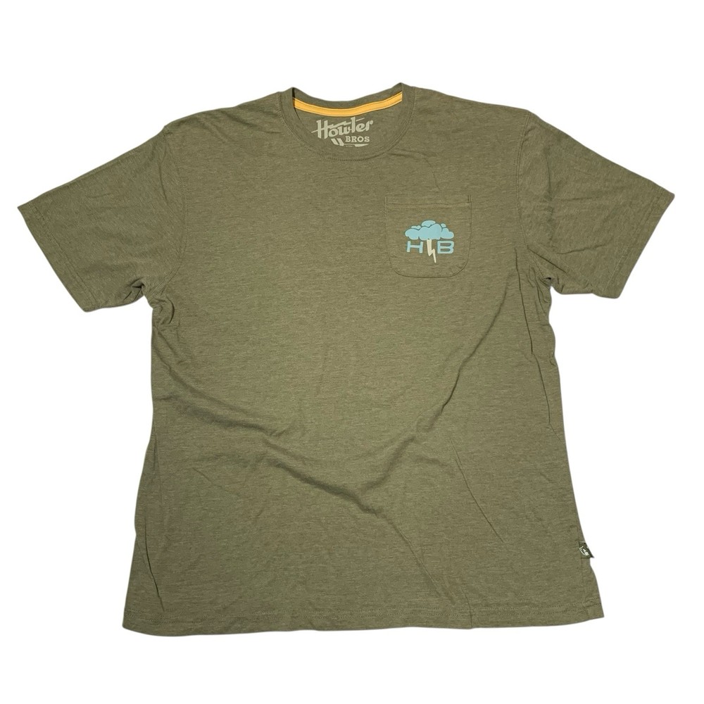 Howler Bros Shirt Mens XL Green Turbulent Waters Edition Pocket Tee Surf Ocean