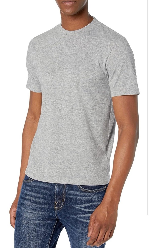 Goodthreads Mens Short-Sleeve Crewneck Cotton Grey T-Shirt Size M Free P&P