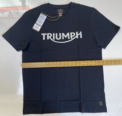 Triumph T-Shirt Mens Large Bamburgh Jet Black Spellout Logo Short Sleeve Casual