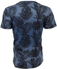 $89 TRUE RELIGION Indigo BUDDHA FACE Hawaiian Floral Graphic T-shirt NWT