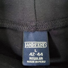 Lands’ End Shirt Mens Large Navy Blue Mock Neck Long Sleeve Cotton Basic T Shirt