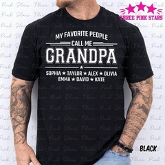 Personalized Grandpa Shirt With Kids Names Custom Fathers Day Shirt Gift