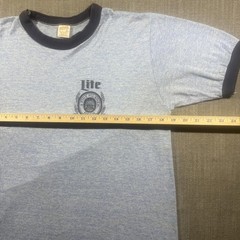 Vintage Miller Lite Beer Shirt Mens Large Gray Ringer Made USA 80s Soft