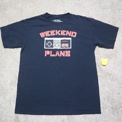 Nintendo NES “Weekend Plans” Tee T-Shirt Gamer Controller Adult Men’s Size XL