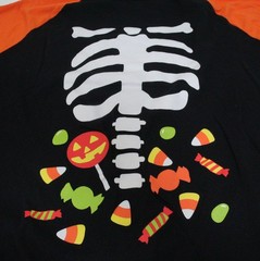 Celebrate! Halloween Skeleton Candy Long Sleeve T-Shirt XL T0500