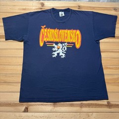 Vintage 90s Lee Československo Czechoslovakia Coat Arms Graphic T-Shirt USA – XL