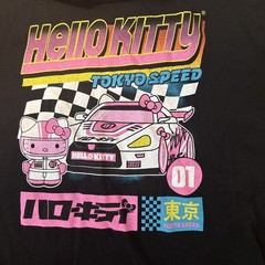 Hello Kitty – Adult Tokyo Speed #01 Japan Car Racing Black T-Shirt Large