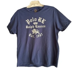 Polo Ralph Lauren Custom Slim Fit T-Shirt Size XXL Blue Old English Script Crest