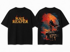 Hail Reaper Red Rising Double Sided Sci-Fi Graphic Tee Acid Wash T-Shirt