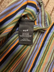 Huff Men’s Shirt Med Blue Contrasting Trim Casual Short Sleeve Embroidered Logo