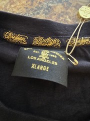 Christian Audigier size XL Embellished Graphic T-shirt Black.