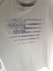 USA Distressed Flag Men’s T Shirt Patriotic American Tee XL New Army Green